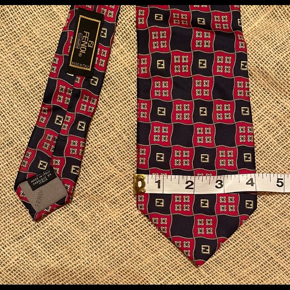 FENDI Cravatte TIE Necktie Whimsical FF Silk Italy - Picture 6 of 9